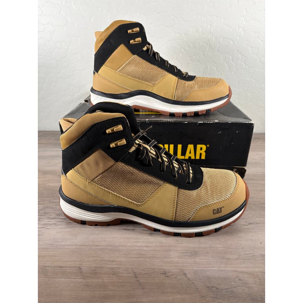 Caterpillar Passage Mid CT Carbon Comp Toe Yellow Boot Mens Size 9.5 EU 42.5 New